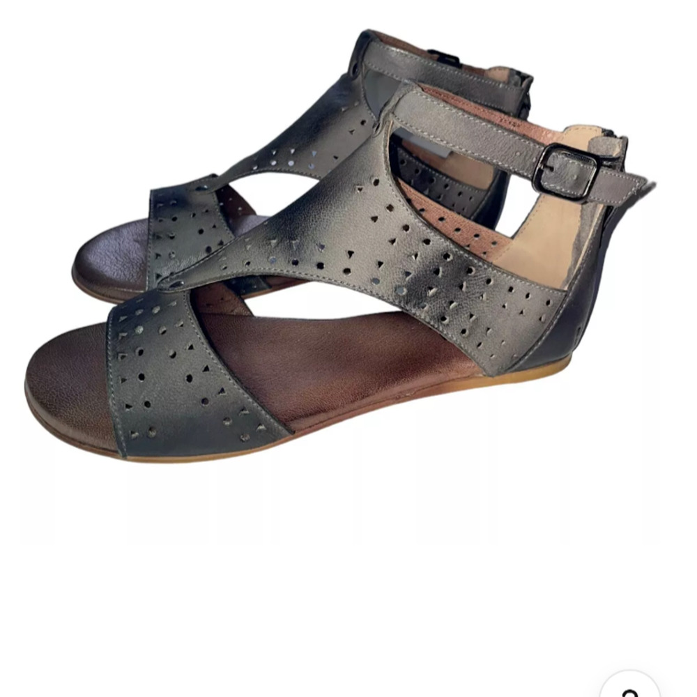 NIB ROAN by Bed Stu Kit Cutout Bosco Grey Gladiator Sandals Leather Size 9/39 - Picture 3 of 9